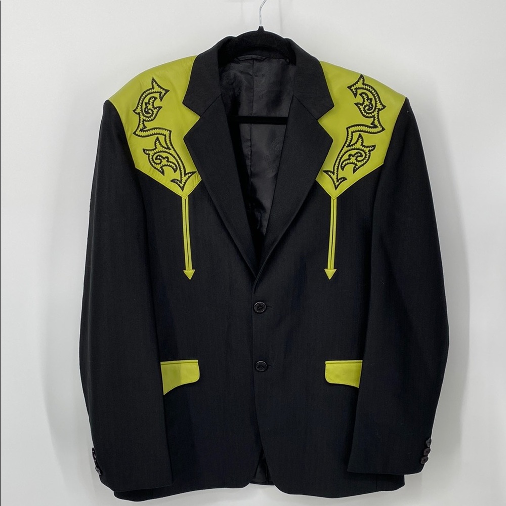 Vintage Sergio Vadducci Western Jacket Blazer Cowboy Rockabilly XL Black Grn